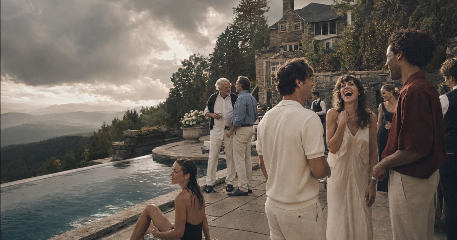 Members gathered on the Appalache pool terrace.
