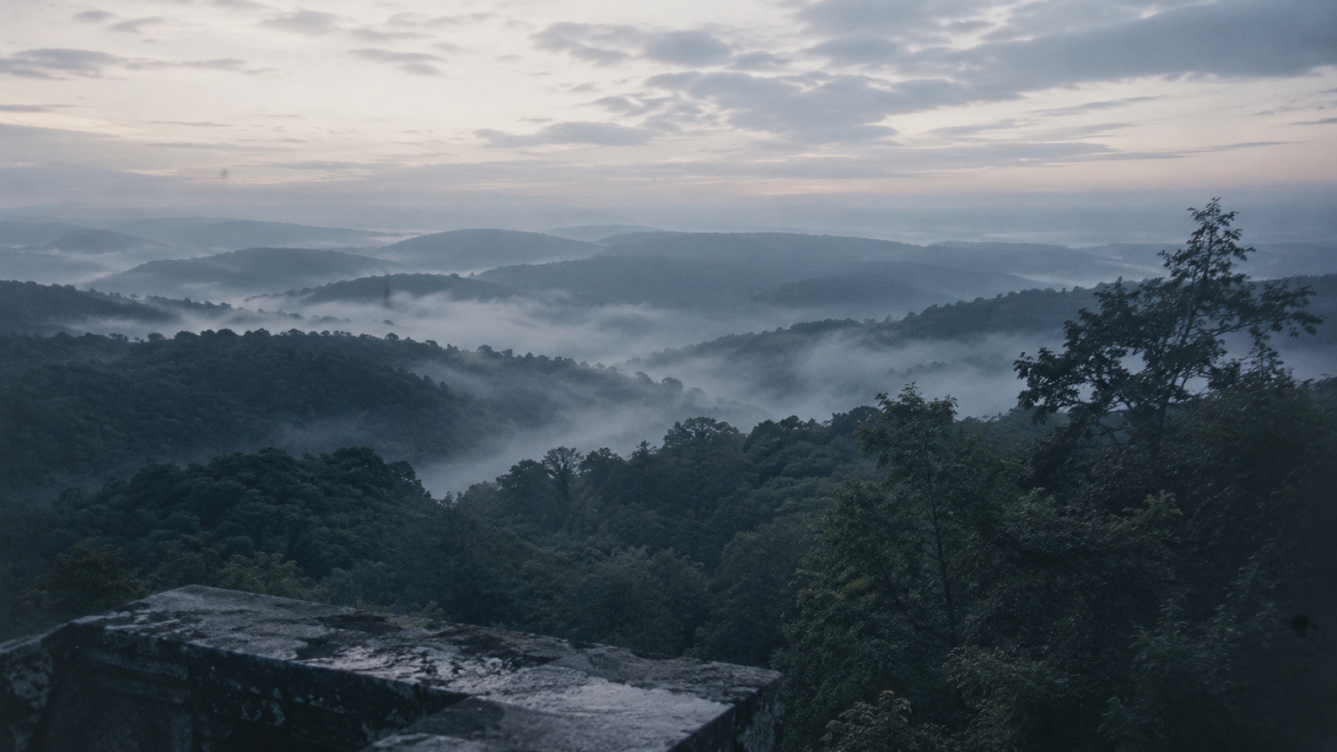 The Appalache terrace and ridge in muted mountain light.